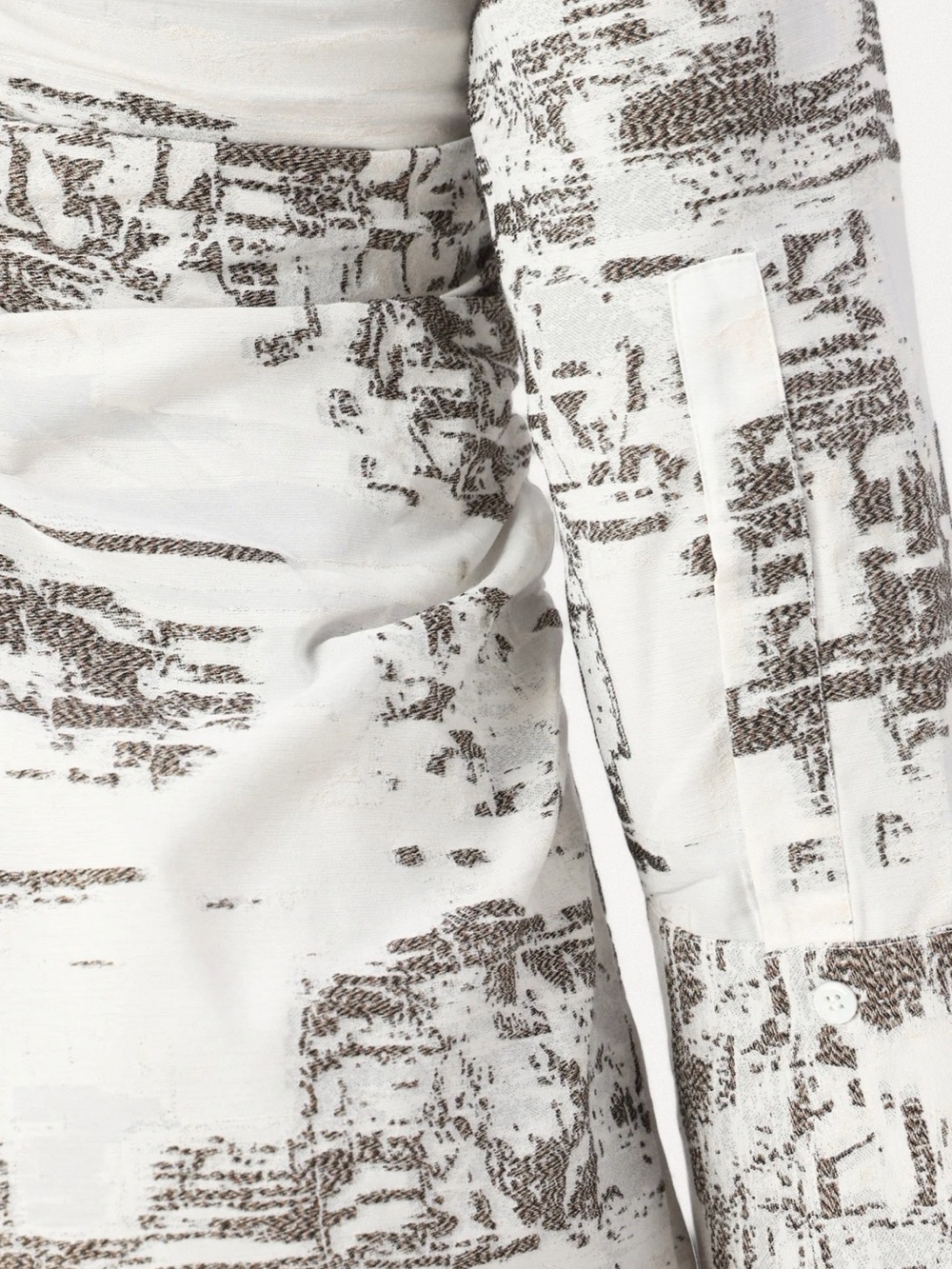 DAY Printed Button-Front Midi Shirt Dress in White and Gray Size US 6 - Picture 5 of 6